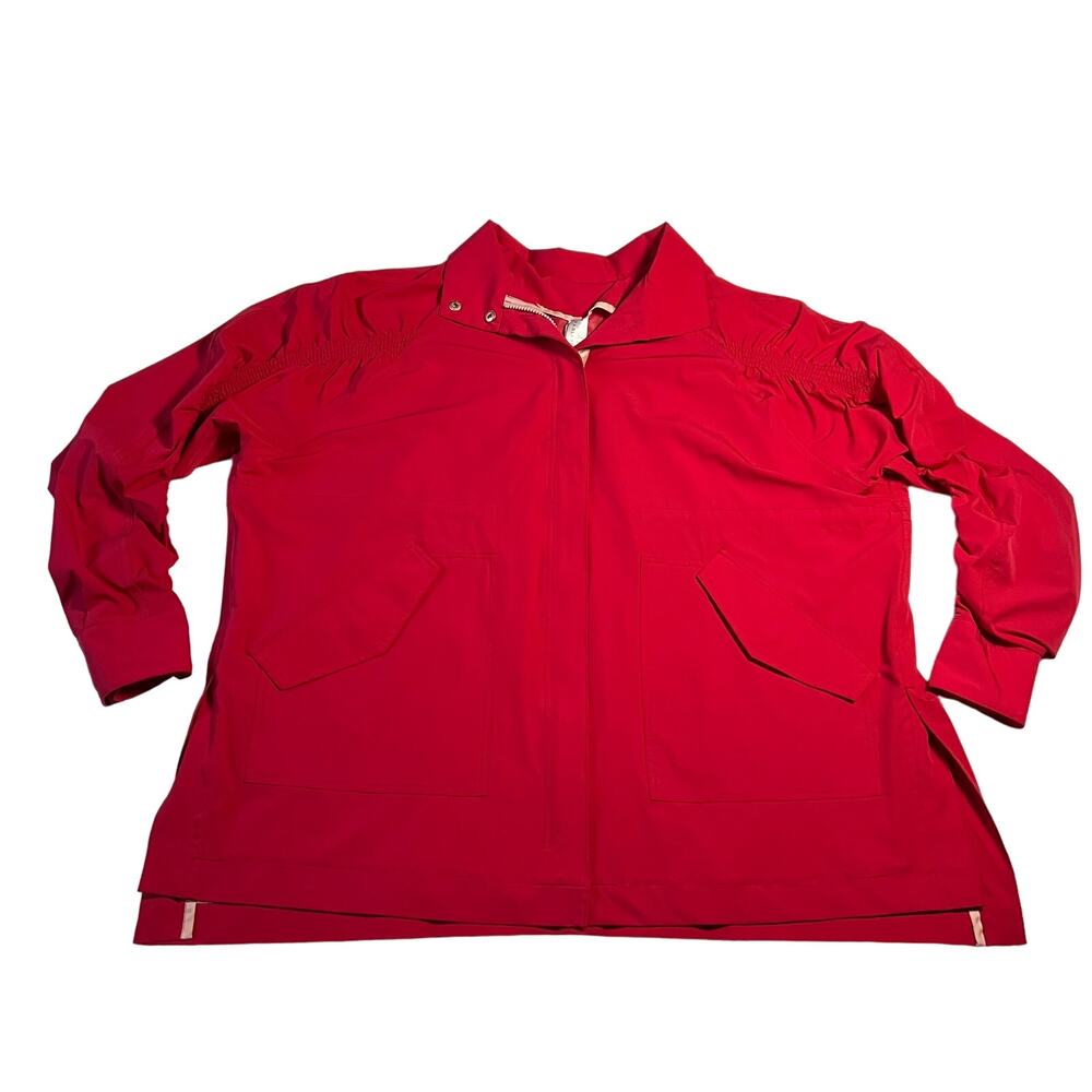 Fabletics Red Drawstring Waist Jacket - Picture 2 of 16